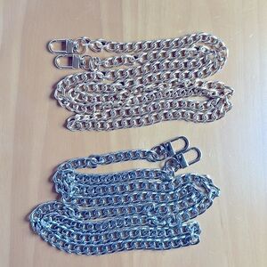 Gold or silver chain long strap replacement 0.5” x 23”